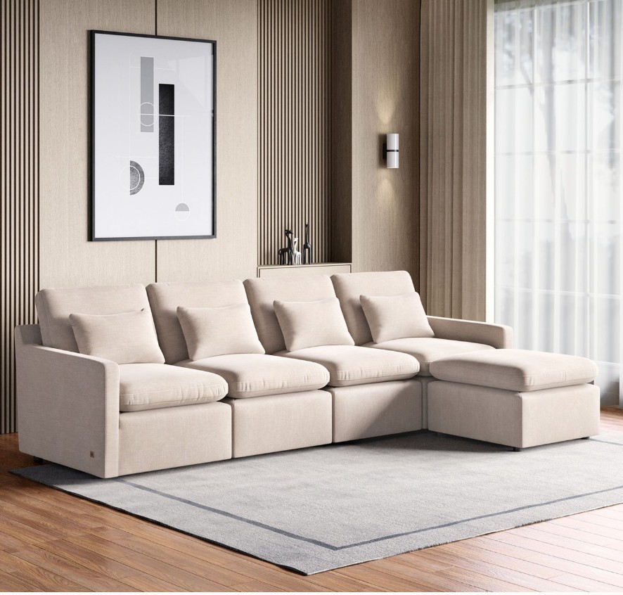 4-Seater Sofa with Ottoman