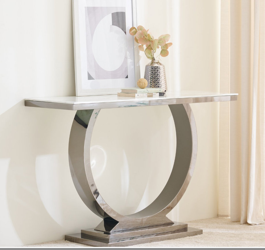 Metal Console Table - Silver
