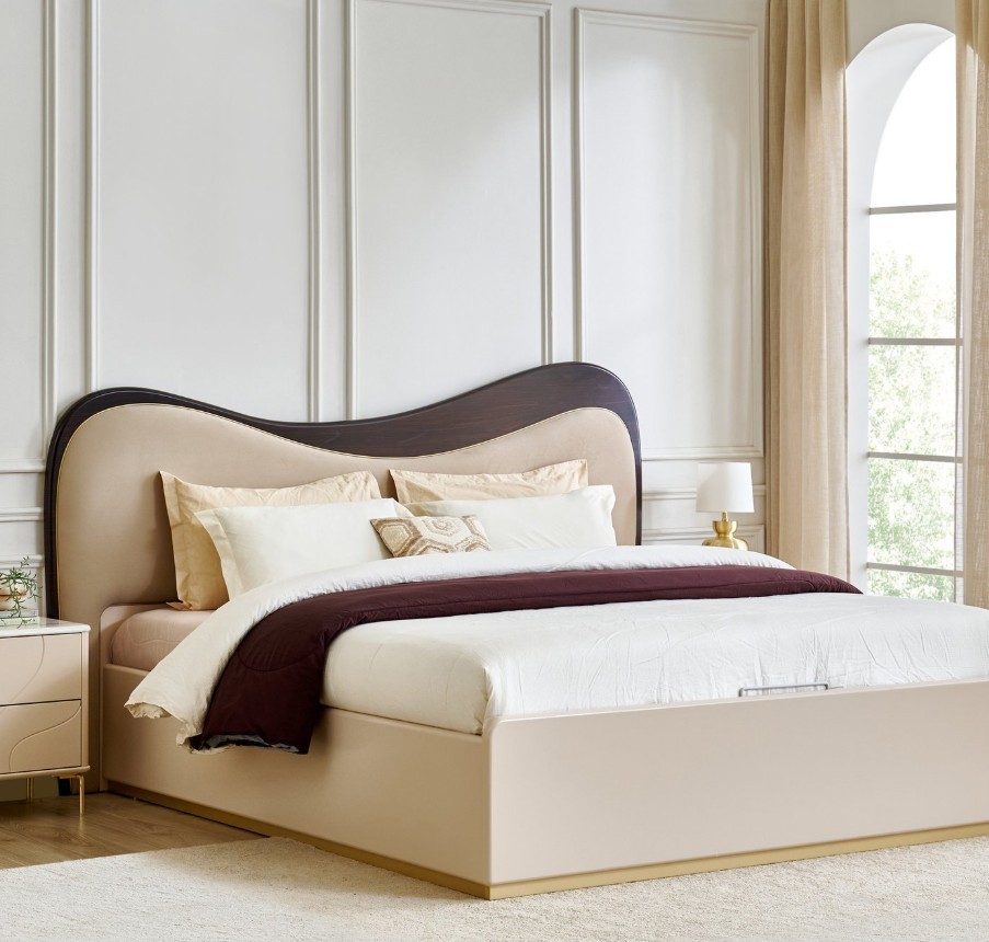Queen Bed with Hydraulic Storage - Brown