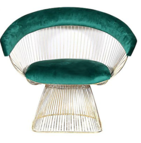 Italian Style Chair Soft Royal Green and Gold